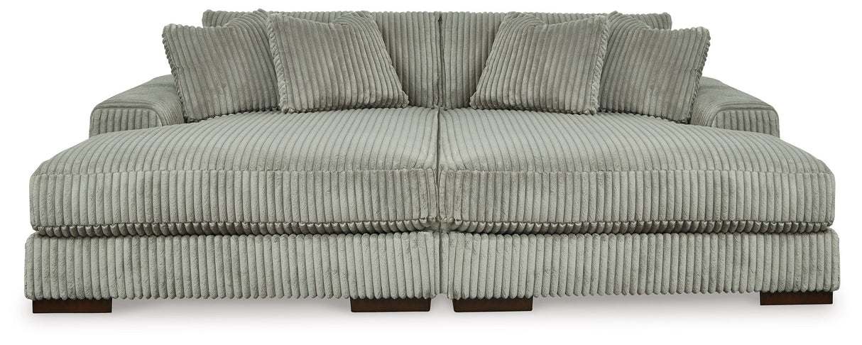 Lindyn - Sectional Pearl Silver 2 Pc. Super Chaise Sectional by Signature Design by Ashley® | Bel Furniture