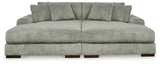 Lindyn - Sectional Pearl Silver 2 Pc. Super Chaise Sectional by Signature Design by Ashley® | Bel Furniture