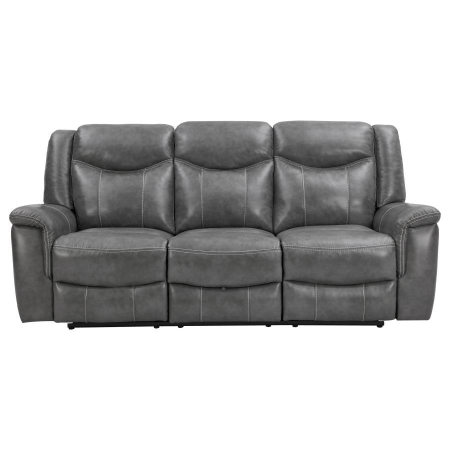 Conrad - Upholstered Padded Arm Motion Sofa - Gray by CoasterEveryday | Bel Furniture