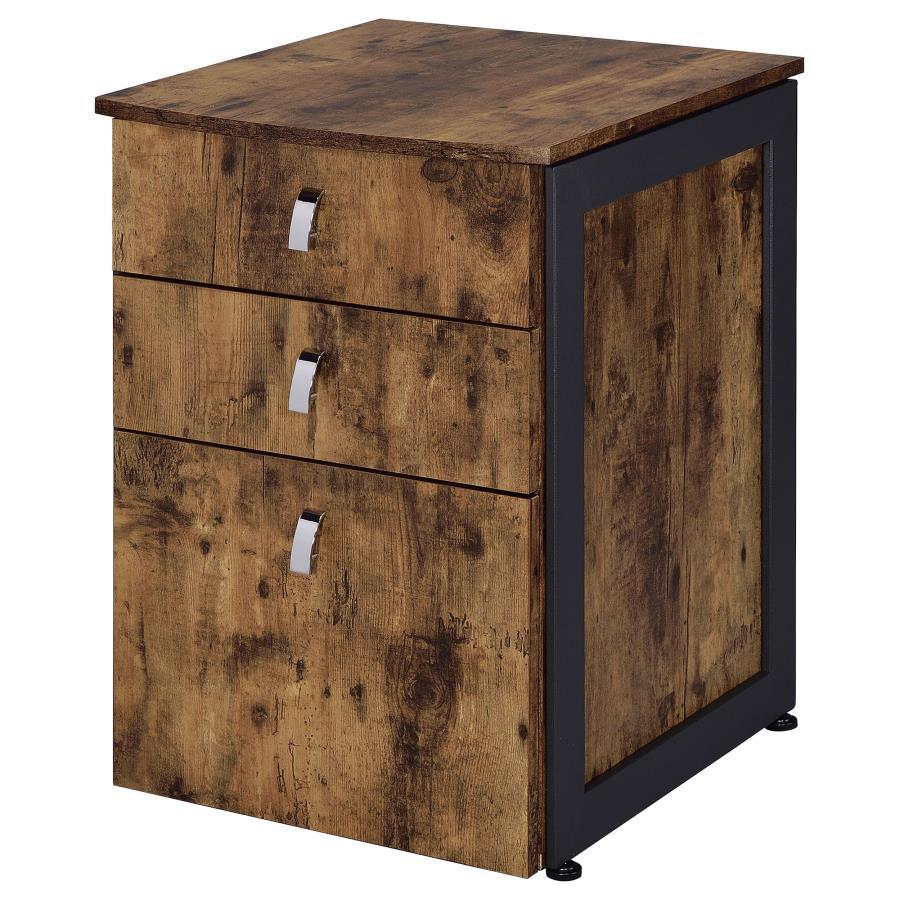 Estrella - 3-Drawer Home Office File Cabinet - Rustic Nutmeg