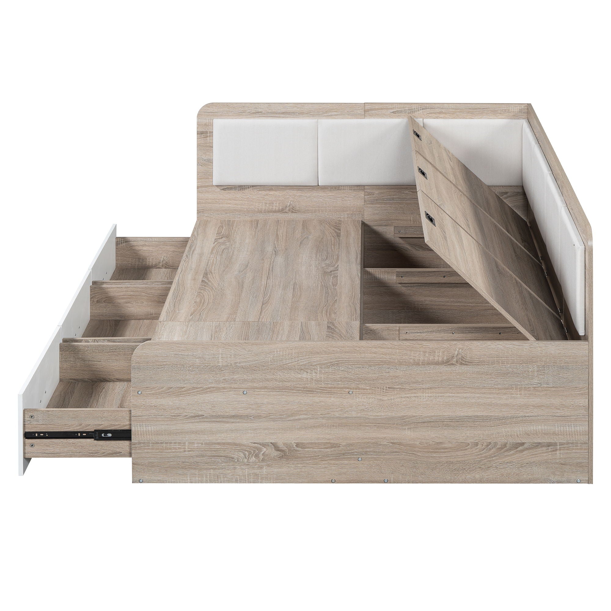 Daybed With Three Drawers And Three Storage Compartments