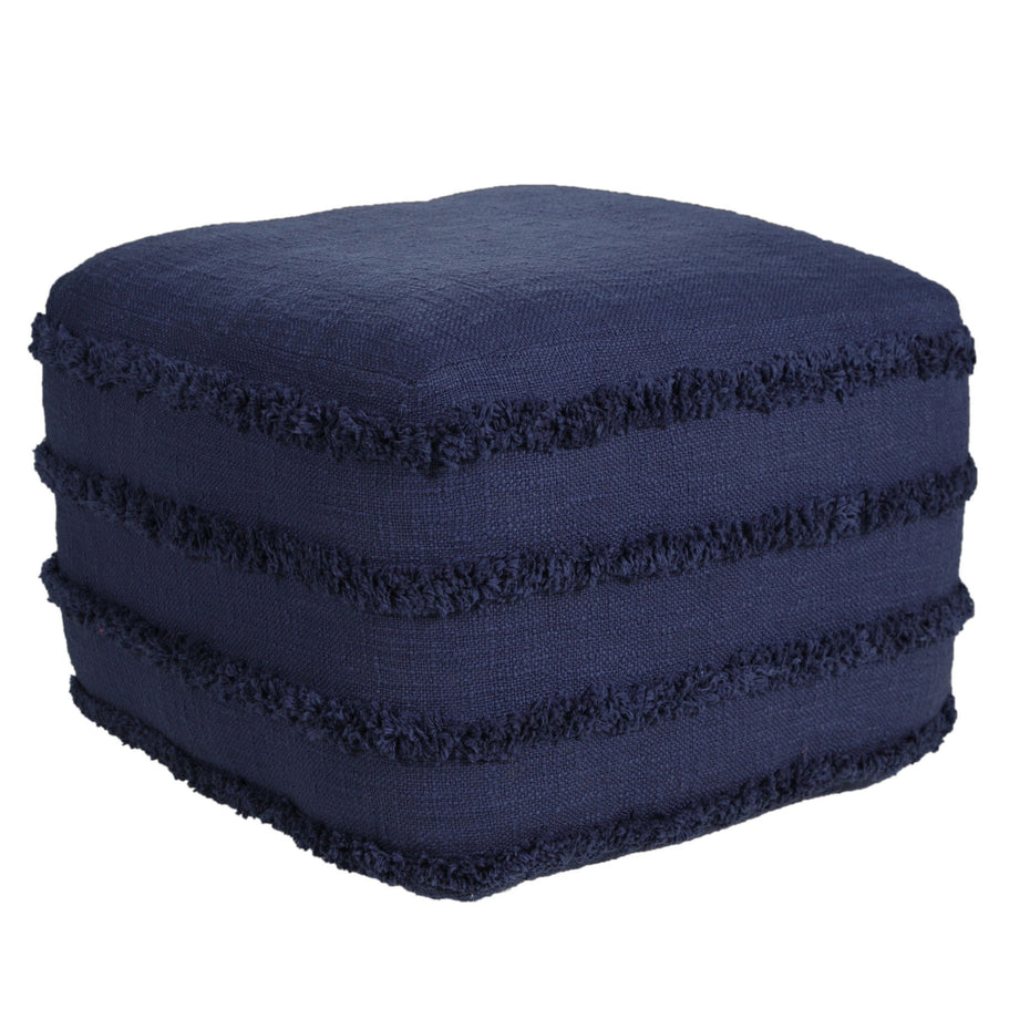 Cotton Square Ottoman 18" - Blue