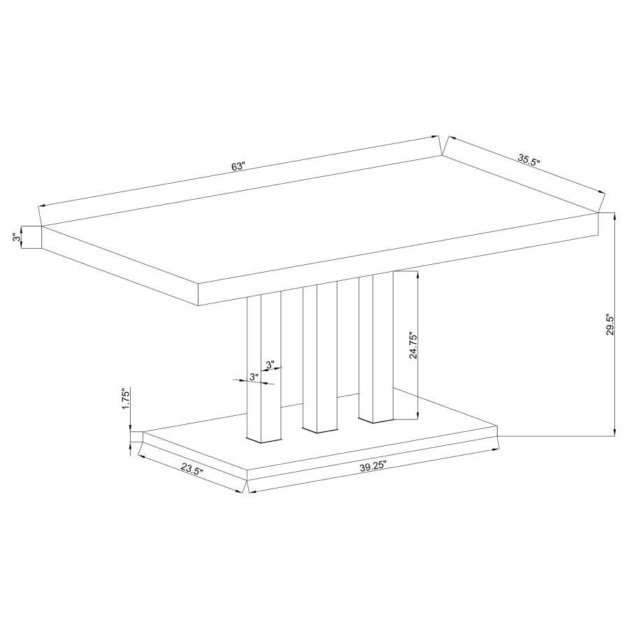 Brooklyn - Rectangular Dining Table - White High Gloss