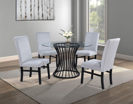 Tracy - Dining Room Set Gray 5 Pc. Table, 4 Chairs by Crown Mark | Bel Furniture