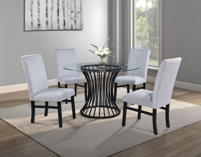 Tracy - Dining Room Set Gray 5 Pc. Table, 4 Chairs by Crown Mark | Bel Furniture