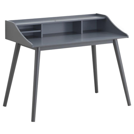 Percy - 4-Compartment Writing Desk Dark Gray by CoasterEssence | Bel Furniture