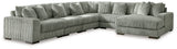 Lindyn - Sectional Pearl Silver 6 Pc. Right Arm Facing Corner Chaise Sectional by Signature Design by Ashley® | Bel Furniture
