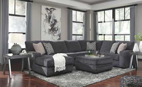 Tracling - Sectional Set Dark Gray 4 Pc. - Left Arm Facing Corner Chaise, Armless Loveseat, Right Arm Facing Sofa Sectional, Accent Ottoman by Benchcraft® | Bel Furniture