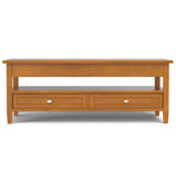 Warm Shaker - Lift Top Coffee Table With Hidden Storage And Lift Top Functionality - Brown