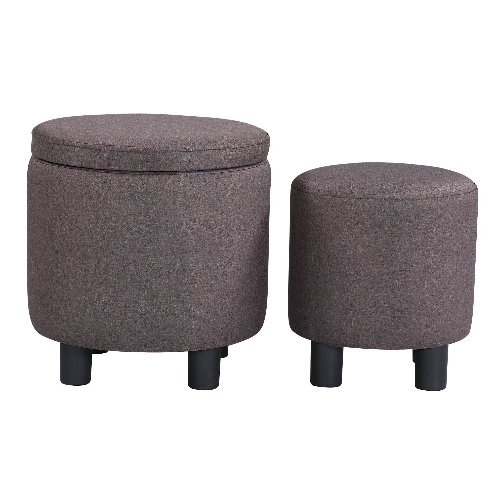 Home Decor Upholstered Round Tufted Footrest Ottoman, Ottoman With Storage For Living Room & Bedroom, Decorative Home Furniture