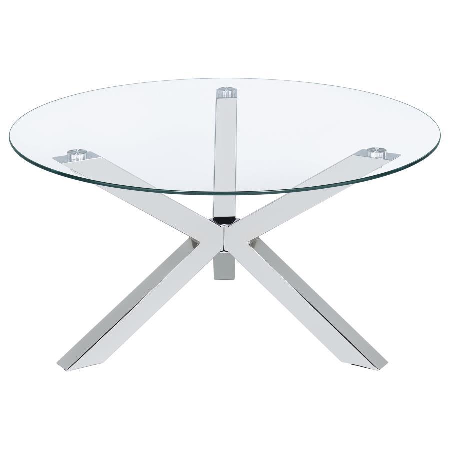 Kenzie - Round Tempered Glass Top Table by Coaster Fine Furniture | Bel Furniture