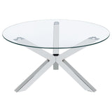 Kenzie - Round Tempered Glass Top Table by Coaster Fine Furniture | Bel Furniture