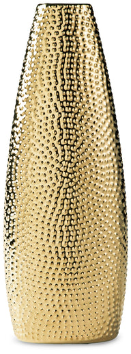 Efim - Vase Gold 5''W x 3''D x 14''H by Signature Design by Ashley® | Bel Furniture
