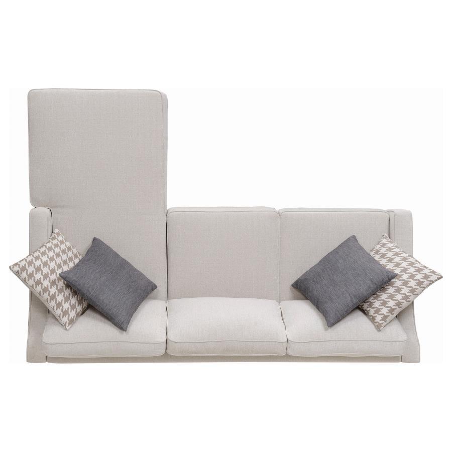Mcloughlin - Upholstered Sloped Arm Sectional Sofa - Platinum by CoasterEssence | Bel Furniture