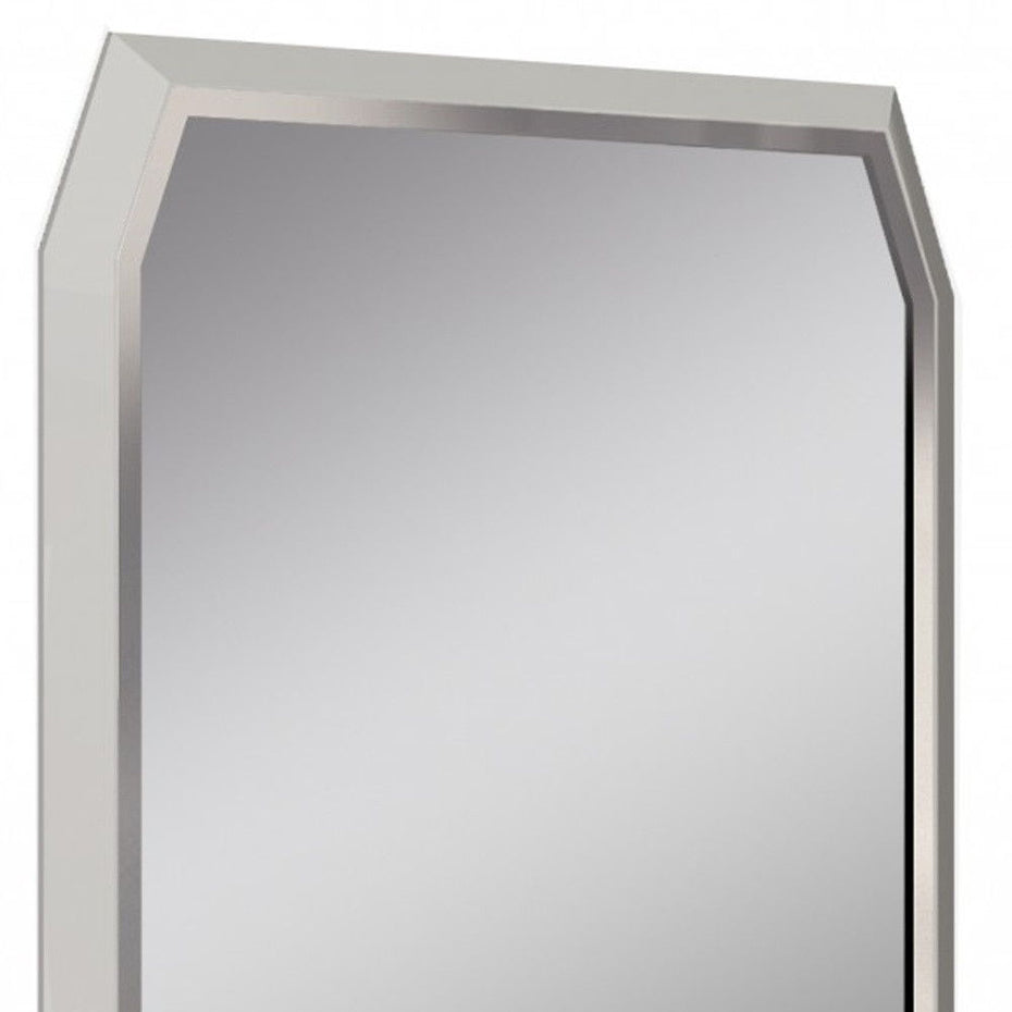 49" Abstract Glass Framed Accent Mirror - Taupe