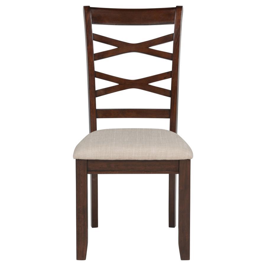 Barton - 5 Piece Round Wood Dining Table Set - Dark Brown