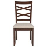 Barton - 5 Piece Round Wood Dining Table Set - Dark Brown