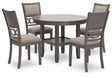 Wrenning - Gray - Dining Room Table Set (Set of 5) by Signature Design by Ashley® | Bel Furniture