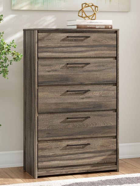 Elbrim - Brown - Five Drawer Chest by Signature Design by Ashley® | Bel Furniture