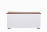 Luna - Coffee Table With Walnut Finish Lift Top, 2 Drawers, And 2 Shelves - White And Brown