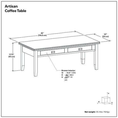 Artisan - Coffee Table - Russet Brown - view 2