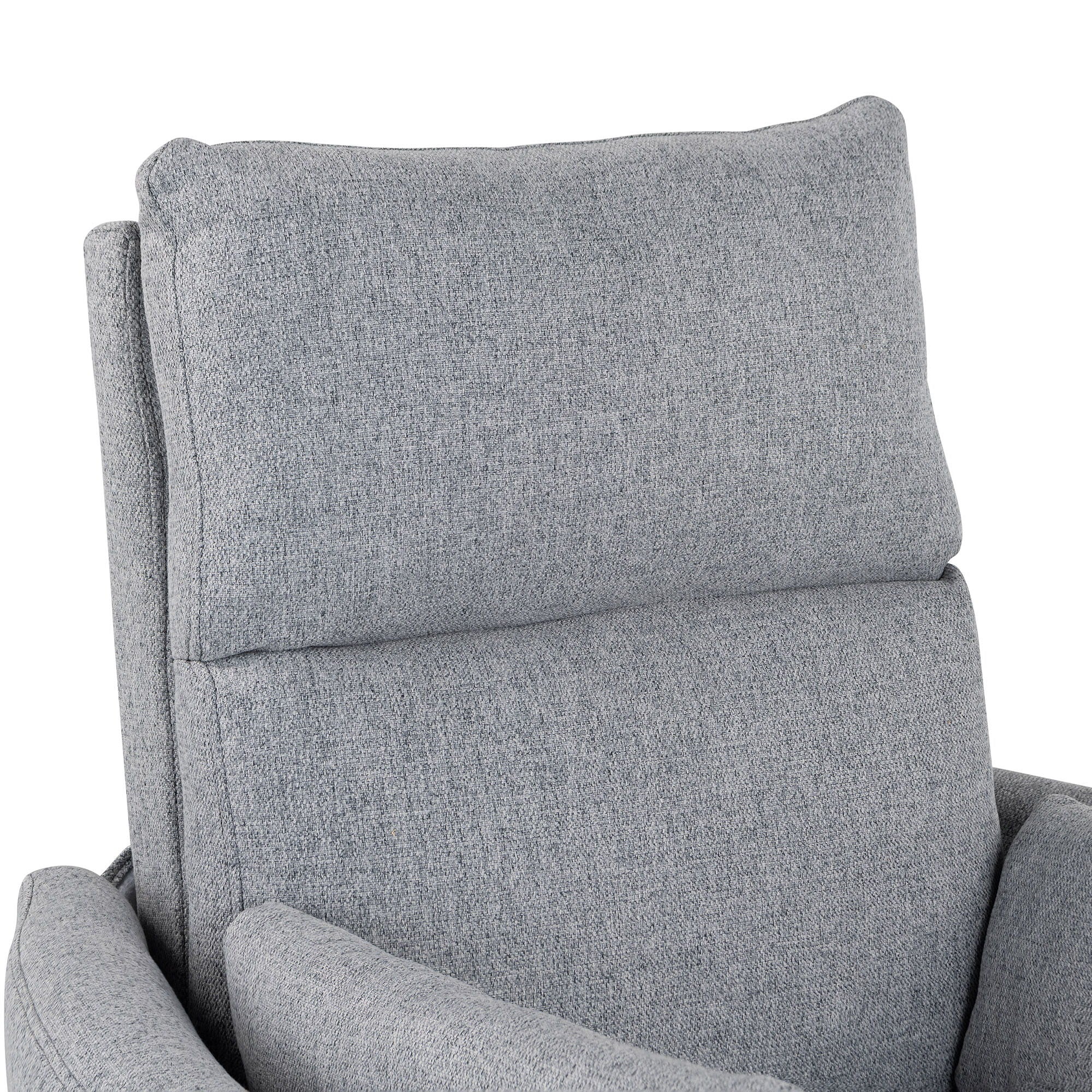 Upholstered Swivel Recliner Manual Rocker Recliner Chair Baby Nursery Chair With Two Removable Pillows For Living Room