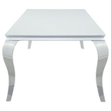 Carone - Rectangular Glass Top Dining Table by CoasterEssence | Bel Furniture