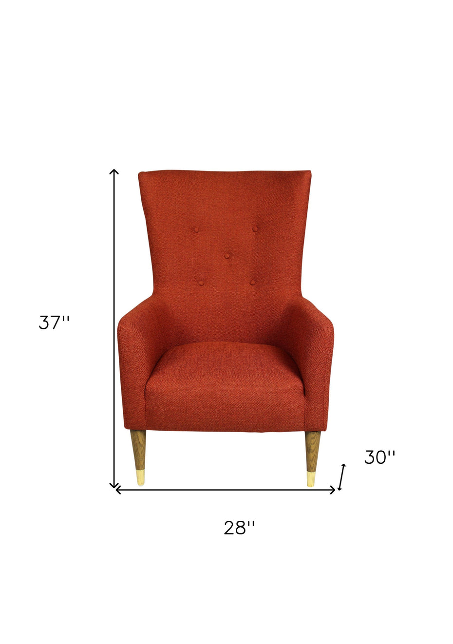 Solid Color Lounge Chair - Orange And Natural