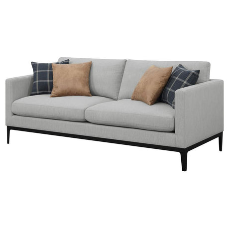 Apperson - Upholstered Track Arm Sofa - Light Gray by CoasterElevations | Bel Furniture
