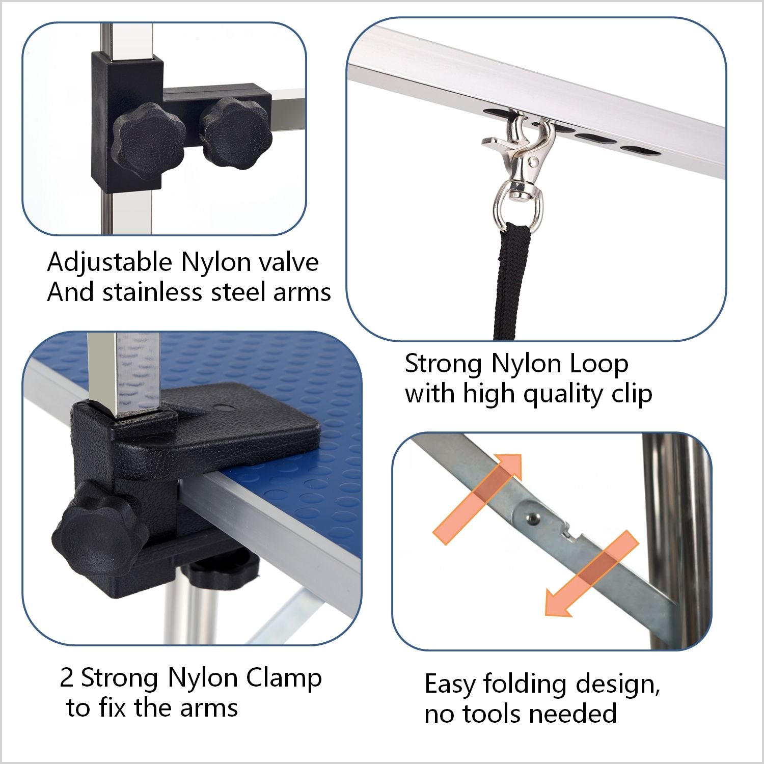 Large Grooming Table For Pet Dog And Cat With Adjustable Arm And Clamps Large Heavy Duty Animal Grooming Table