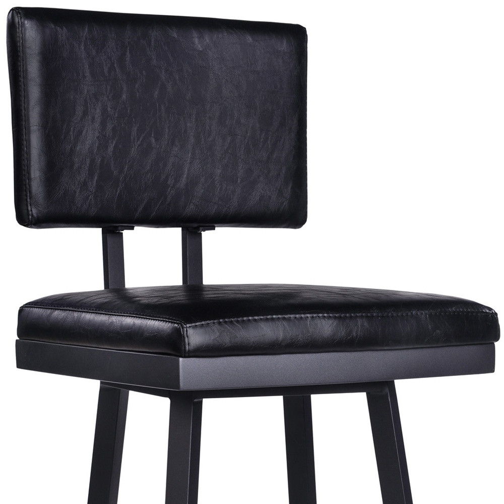 Swivel Bar Height Bar Chair - Black