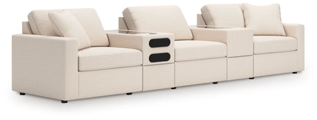 Modmax - Oyster - Sectional White 5 Pc. Sectional With Audio System And With Storage Console by Signature Design by Ashley® | Bel Furniture