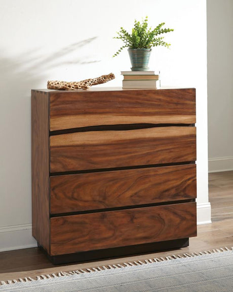 Winslow - 4-Drawer Bedroom Chest - Smokey Walnut by CoasterElevations | Bel Furniture