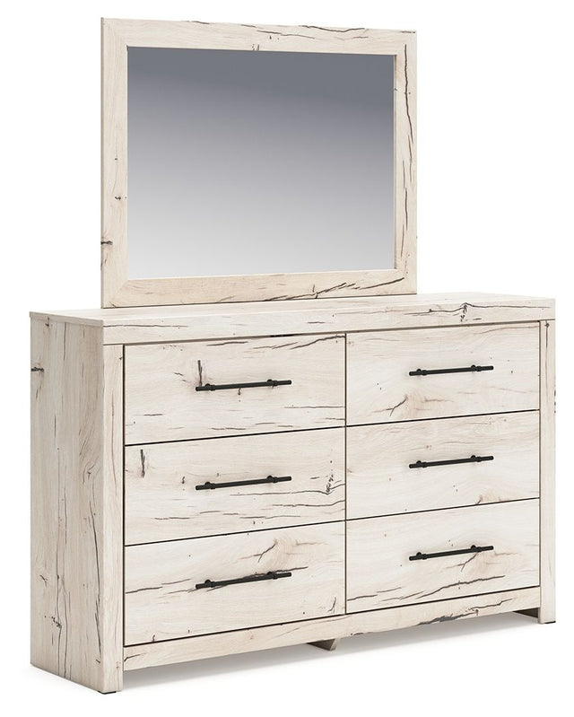 Lawroy - Light Natural - Dresser And Mirror by Benchcraft® | Bel Furniture