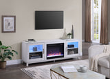 Summit - TV Stand Console With Fireplace - White Walnut Finish by Lilola Home | Bel Furniture
