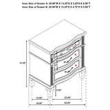 Evangeline - 3-Drawer Nightstand - Silver Oak by CoasterElevations | Bel Furniture