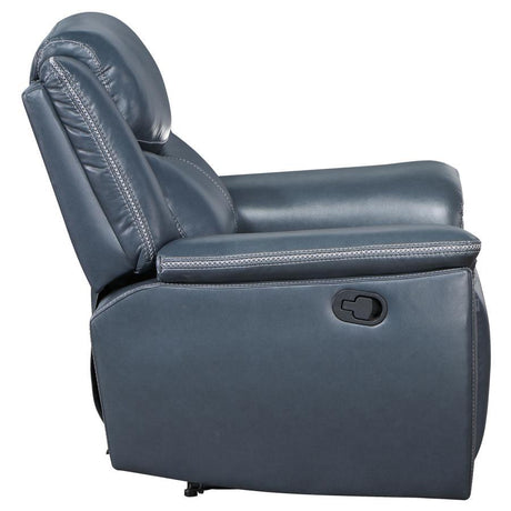 Sloane - Upholstered Padded Arm Recliner Chair - Blue by Coaster Fine Furniture | Bel Furniture