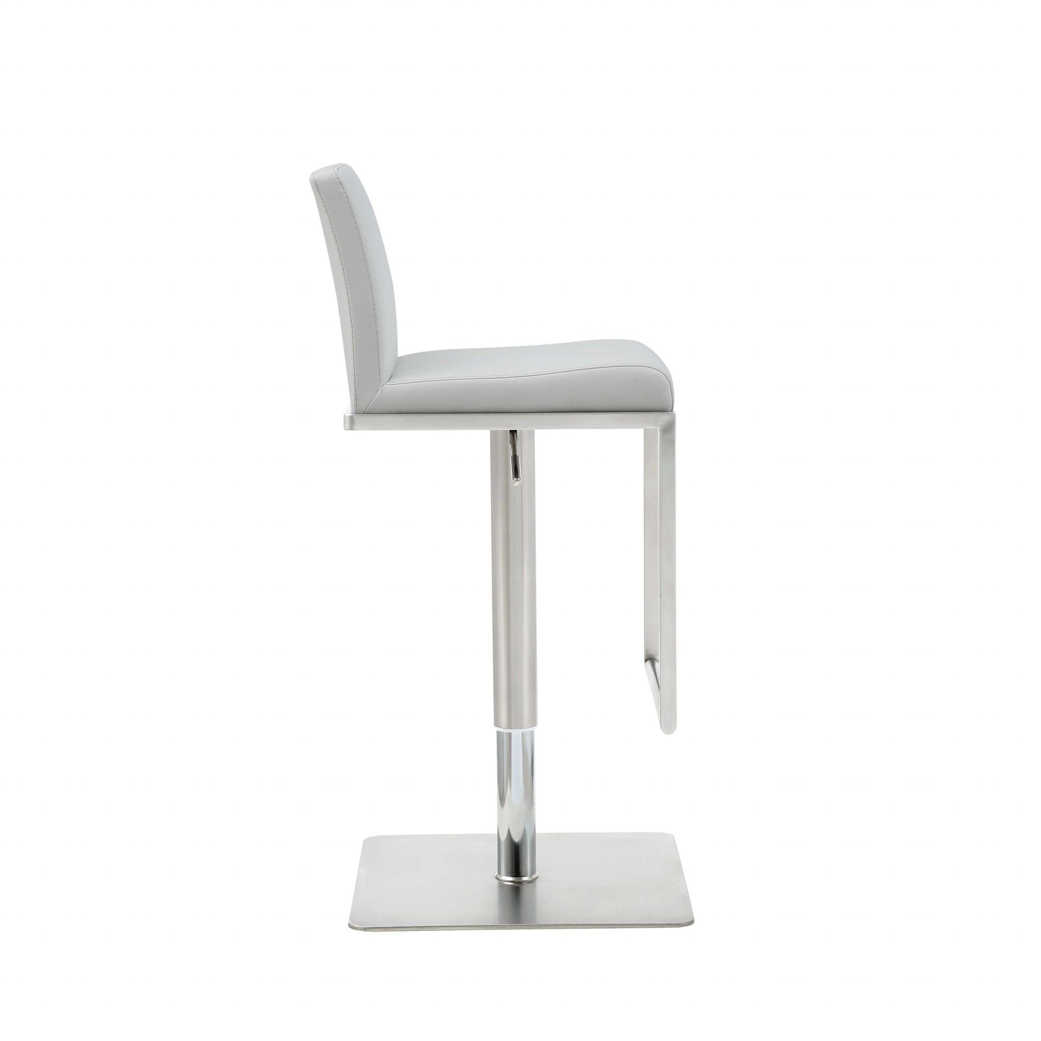 Stainless Steel Bar Chair - White / Silver