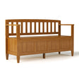 Brooklyn - Handcrafted Entryway Storage Bench Light Blue by Simpli-Home | Bel Furniture