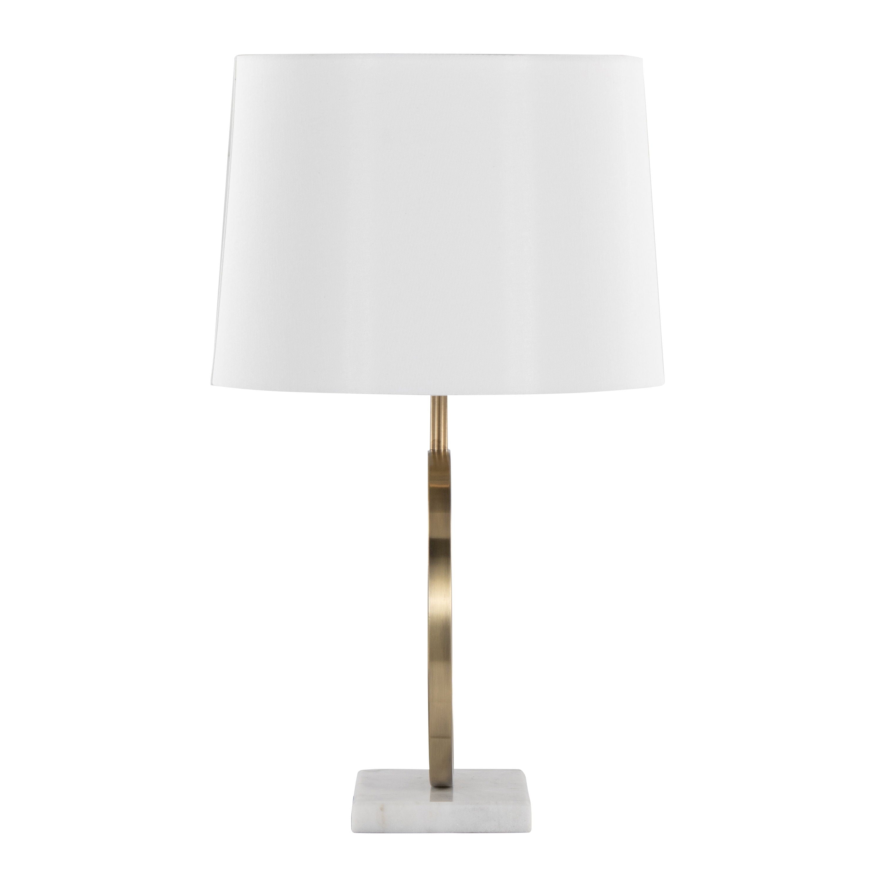 Moon - Contemporary Table Lamp - White / Gold