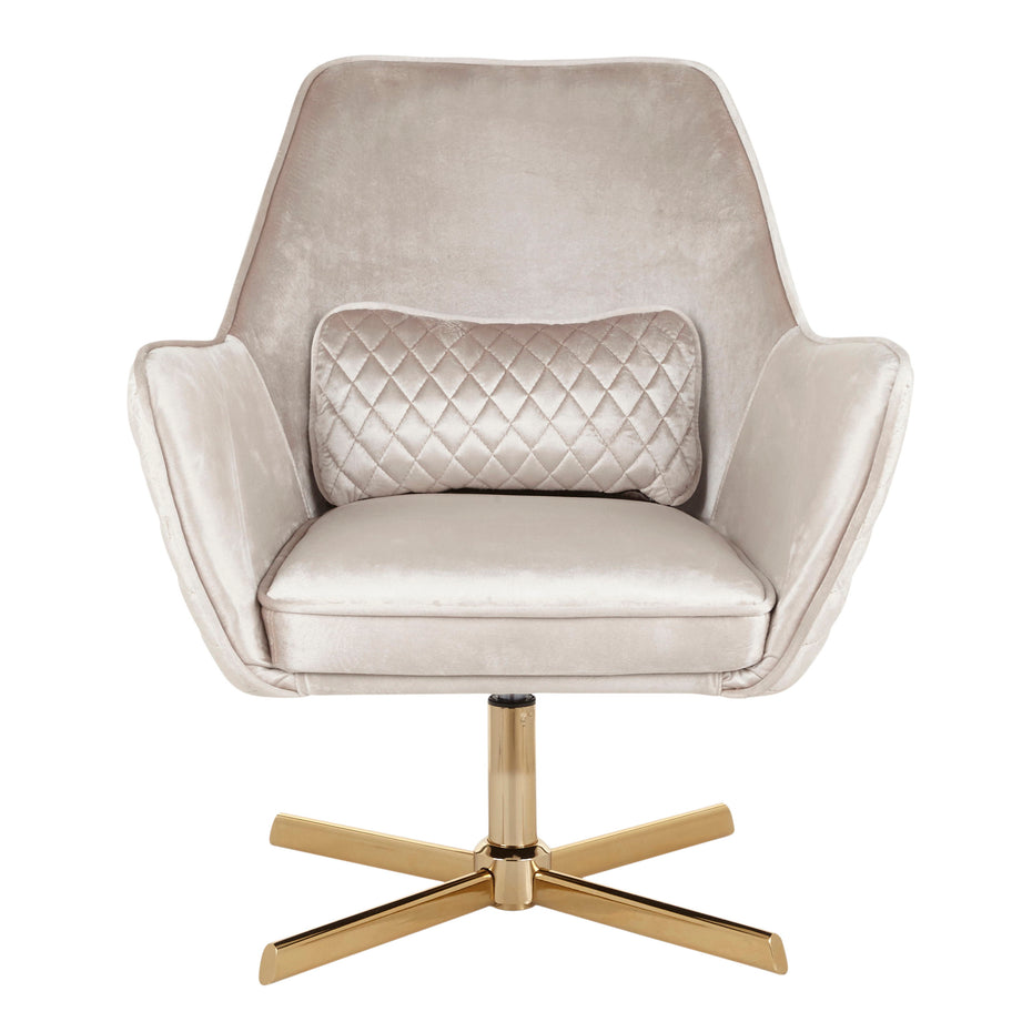 Diana - Contemporary Lounge Chair - Gold / Cream