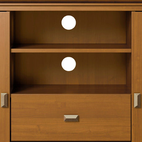 Artisan - Handcrafted, Tall TV Media Stand by Simpli-Home | Bel Furniture