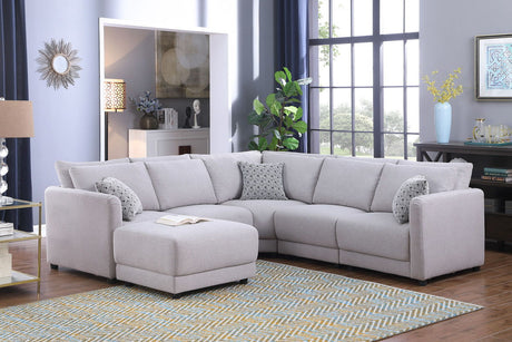 Penelope - Fabric Reversible Modular Sectional Sofa With Ottoman And Pillows by Lilola Home | Bel Furniture
