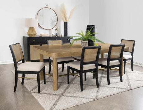 Arini - Extension Leaf Dining Table Set Black 7 Pc. Table, 6 Chairs by Coaster Fine Furniture | Bel Furniture