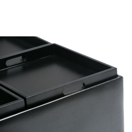 Avalon - Square Coffee Table, Storage Ottoman by Simpli-Home | Bel Furniture