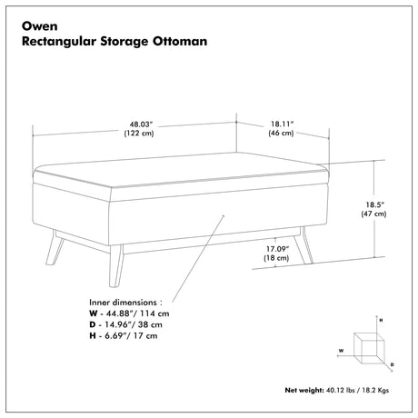 Owen - Upholstered Rectangular Storage Ottoman - view 19
