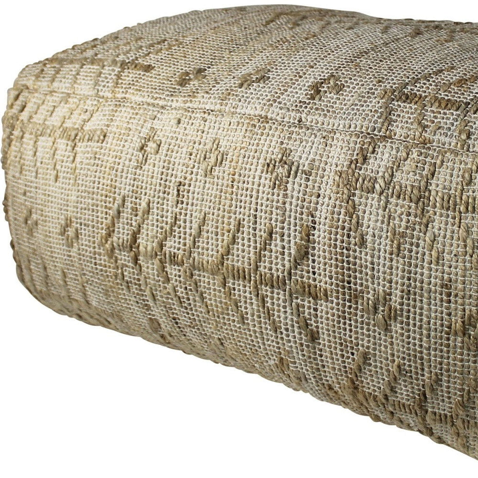 Hemp Textured Rectangle Pouf - Natural