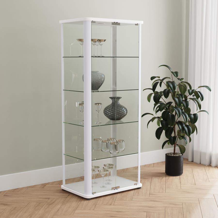 Aero - 5-Shelf Display Curio Cabinet With Led Lighting by Coaster Fine Furniture | Bel Furniture