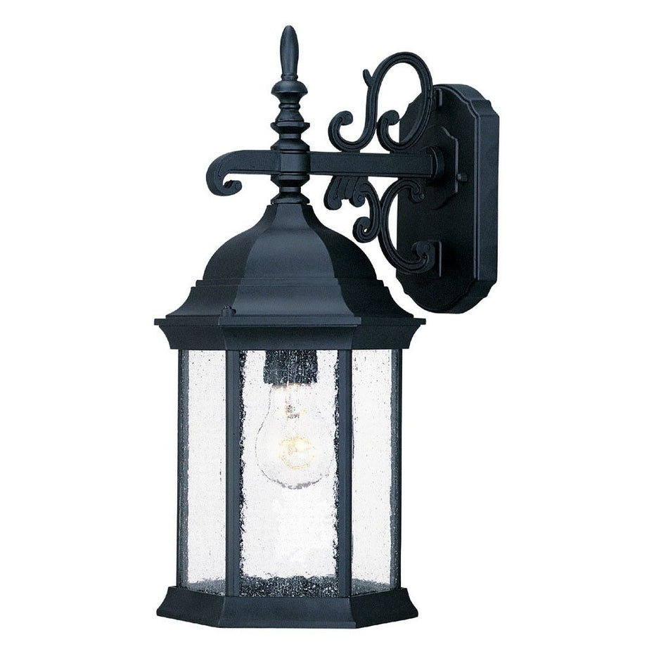 Petite Domed Hanging Lantern Wall Light - Matte Black