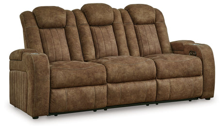 Wolfridge - 2 Pc. - Power Reclining Sofa, Power Reclining Loveseat With Console - Brindle - view 2